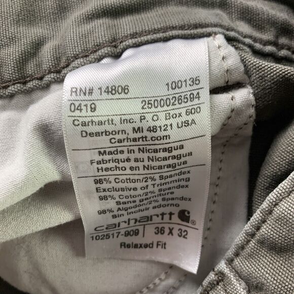 Carhartt Pants Mens 36x32 Brown Relaxed Fix Rugged Flex Distressed Workwear - Picture 14 of 15